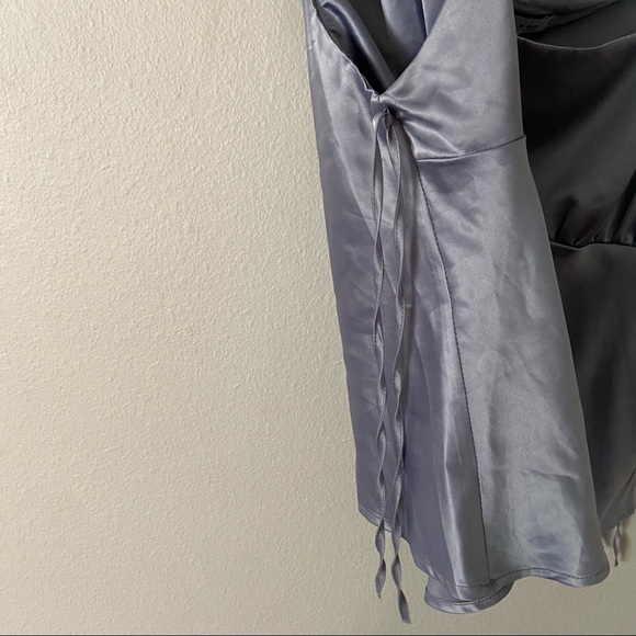 TOPSHOP Gray Silky Tie Camisole Top - Picture 12 of 15